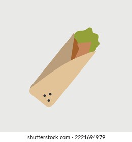 Wrap Sandwich Vector Icon Fast Food