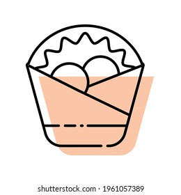 Wrap simple line icon. Flat burrito logo design template. Street fast food symbol line illustration. Modern fast food concept for bar, cafe, diner, delivery