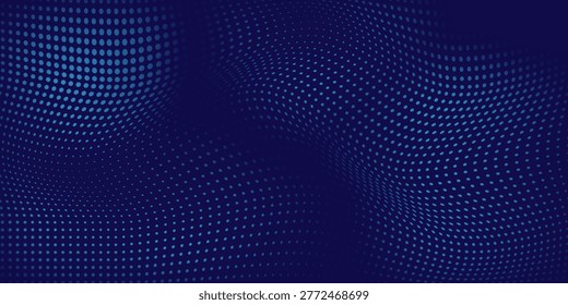 Wrap sticke blue dot on dark background. Mesh presenation wallpaper