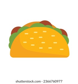 Wrap taco icon flat vector. Mexican food. Meal cooked isolated