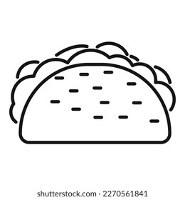 Wrap taco icon outline vector. Mexican food. Meal cooked