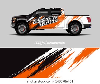 Wrap truck design, Graphic abstract grunge stripe designs for adventure and race.