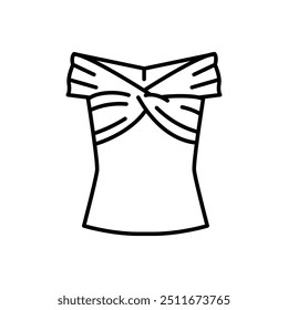 Wrap T-Shirt line black icon. Sign for web page, mobile app, button, logo. Vector isolated button. Editable stroke.