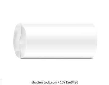 Wrap tube package bag. Vector illustration isolated on white background. Can be use for your design, promo, adv and etc.