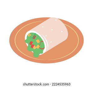 Wrap With Vegetables Vegetarian Food Icon