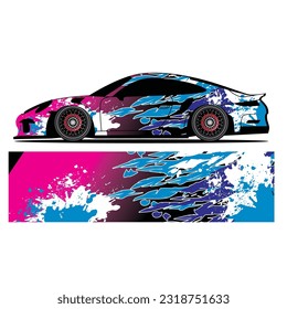 Wrap vinyl sticker abstract design vector car livery