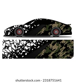 Wrap vinyl sticker abstract design vector car livery