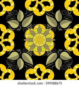 For wrap, wallpapers, backgrounds and scrapbooks. For Merry Christmas, Happy New Year products. Seamless pattern with vector on a black background.