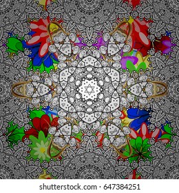 For wrap, wallpapers, backgrounds and scrapbooks. For Merry Christmas, Happy New Year products. Seamless pattern with vector on a background.