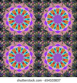 For wrap, wallpapers, backgrounds and scrapbooks. For Merry Christmas, Happy New Year products. Seamless pattern with vector on a colorful background.