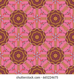 For wrap, wallpapers, backgrounds and scrapbooks. For Merry Christmas, Happy New Year products. Seamless pattern with vector on a background.