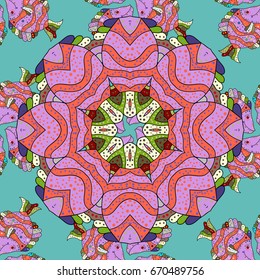 For wrap, wallpapers, backgrounds and scrapbooks. For Merry Christmas, Happy New Year products. Seamless pattern with vector on a colored background.
