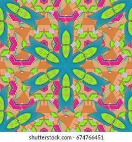 For wrap, wallpapers, backgrounds and scrapbooks. For Merry Christmas, Happy New Year products. Seamless pattern with vector on a colorful background.