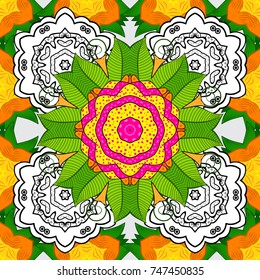 For wrap, wallpapers, backgrounds and scrapbooks. For Merry Christmas, Happy New Year products. Seamless pattern with vector on a green, white and yellow colors.