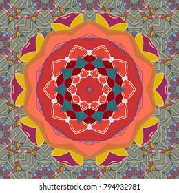 For wrap, wallpapers, backgrounds and scrapbooks. For Merry Christmas, Happy New Year products. Seamless pattern with vector on a orange, neutral and gray colors.