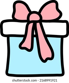 Wraped birthday gift, illustration, vector on a white background.