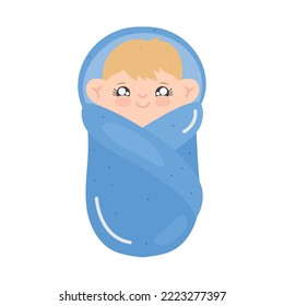 Wrapped Baby Icon On White Background