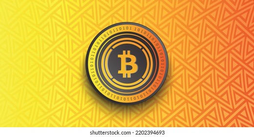 Wrapped Bitcoin (WBTC) crypto coin token vector illustration. Virtual currency symbol banner and background