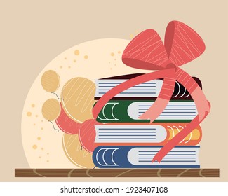 wrapped books balloons celebration gift