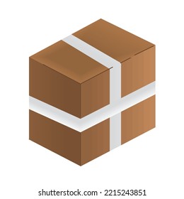 icono de simulación de empaque ecológico de caja empaquetada