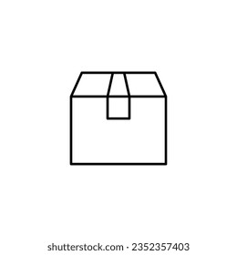 Wrapped Box Simple Outline Sign for Adverts. Perfect for web sites, books, stores, shops. Editable stroke in minimalistic outline style