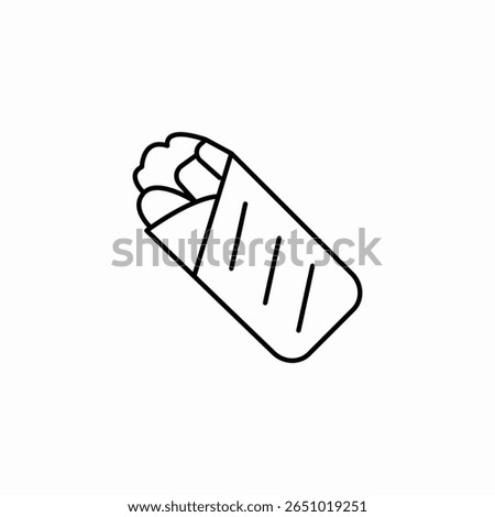 wrapped burrito fastfood icon sign vector