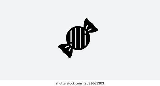Wrapped candy icon flat design