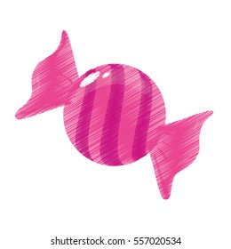 wrapped candy icon over white background. colorful design. vector illustration