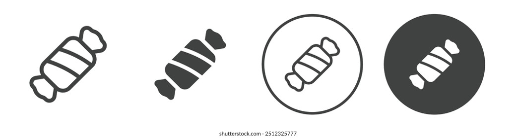 Wrapped candy icon Vector logo outline