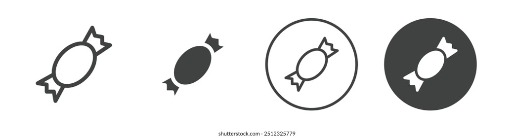 Wrapped candy icon Vector logo outline