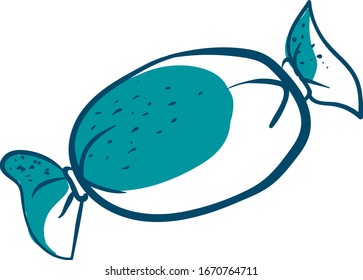 Wrapped candy, illustration, vector on white background.
