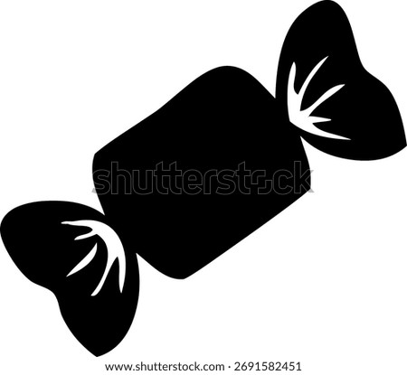 Wrapped Candy Silhouette Vector Icon	
