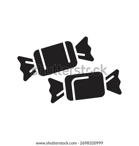 Wrapped candy sweets icon a simple illustration of confectionery for halloween trick or treat parties and celebration dessert vector graphic