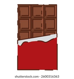 Wrapped chocolate bar with visible segments. Vector