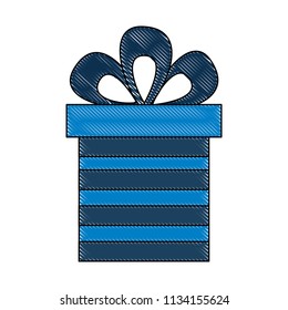 wrapped decorative gift box with bow ribbon
