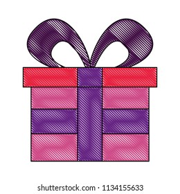 wrapped decorative gift box with bow ribbon