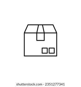 Wrapped Delivery Box Simple Outline Icon. Perfect for web sites, books, stores, shops. Editable stroke in minimalistic outline style