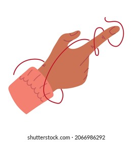 wrapped finger in red string icon