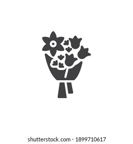 Wrapped flower bouquet vector icon. filled flat sign for mobile concept and web design. Flower bouquet glyph icon. Symbol, logo illustration. Vector graphics