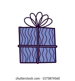 wrapped gift box with bow celebration icon