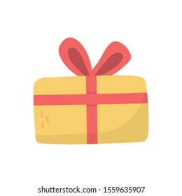 wrapped gift box decoration party icon vector illustration
