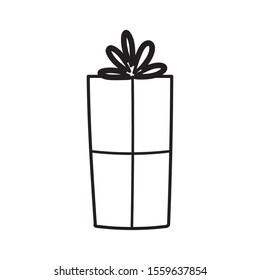 wrapped gift box decoration party icon vector illustration thick line