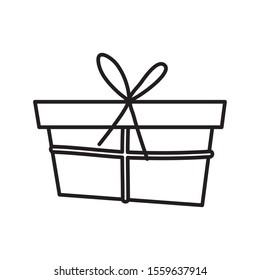 wrapped gift box decoration party icon vector illustration thick line thick line