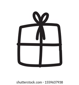 wrapped gift box decoration party icon vector illustration thick line thick line