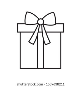 wrapped gift box decoration party icon vector illustration thick line