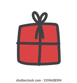 ilustración vectorial de la parte de decoración de caja de regalo envolvente