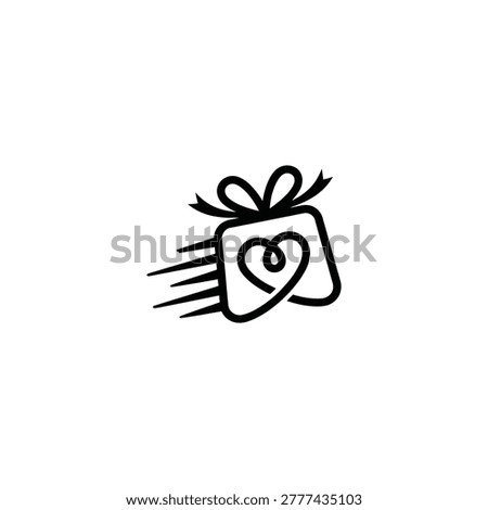 Wrapped gift box with heart