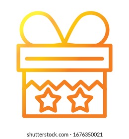 wrapped gift box ramadan arabic islamic celebration vector illustration gradient line icon