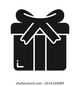 Wrapped gift box with a ribbon, icon of gift box in modern style.