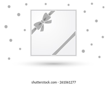 wrapped gift or gift card with ribbon on white background